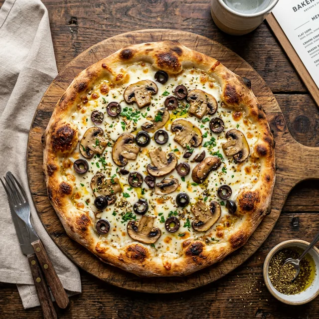 10 inch Mushroom and Olive pie - Manakish